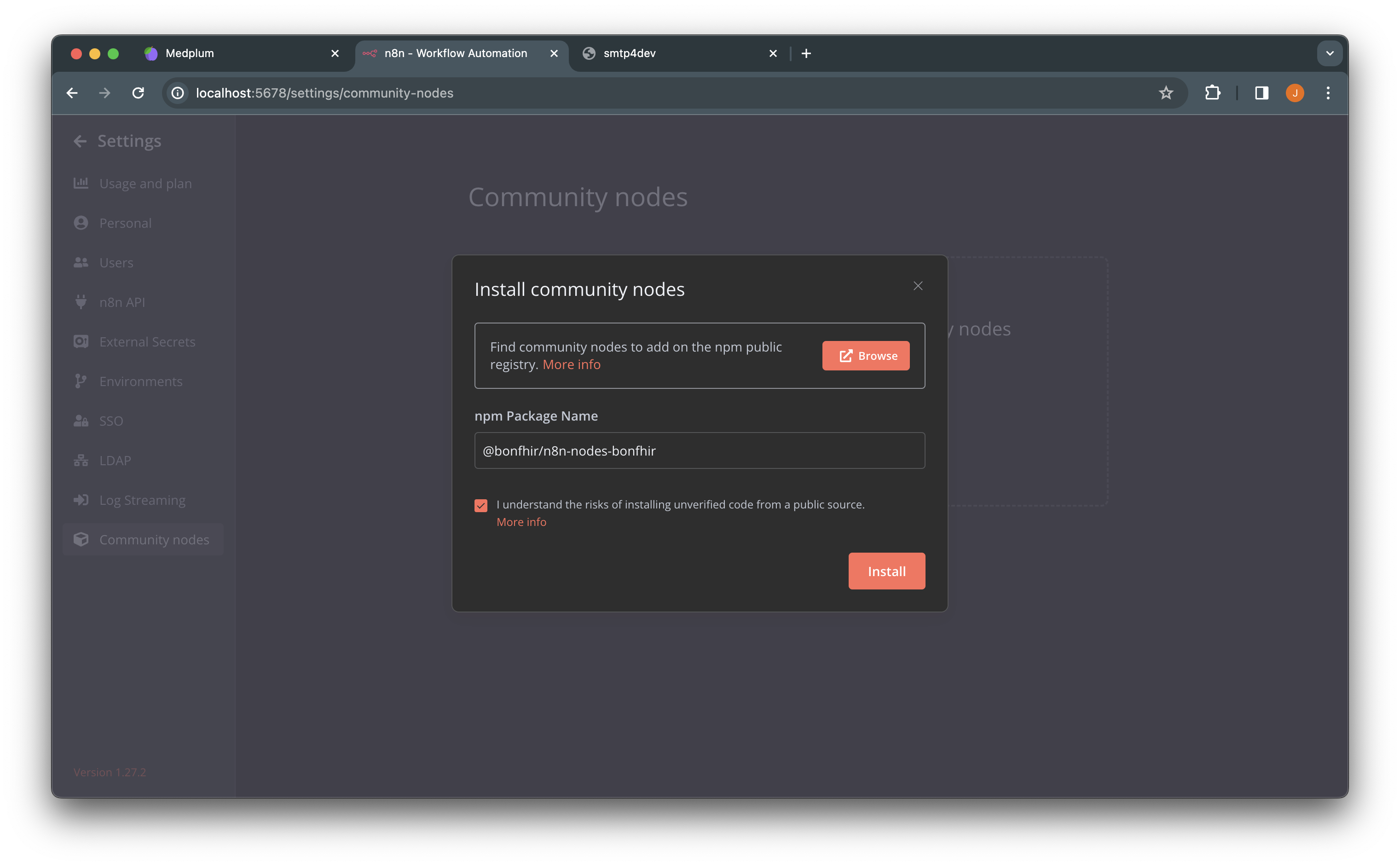 Install community node